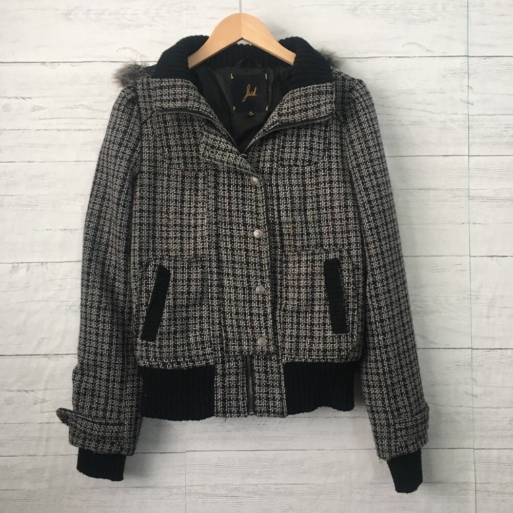 Jack BB Dakota fur trim hood bomber jacket